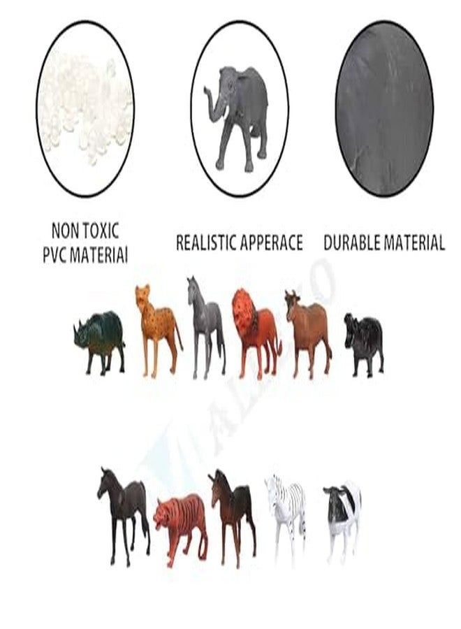 Mallexo مجموعة ألعاب حيوانات المزرعة الواقعية من ماليكسو للأطفال، 32 قطعة، مصنوعة من مادة PVC عالية الجودة، تتضمن مجسمات لحيوانات أليفة متنوعة، مناسبة للأطفال، متوسطة الحجم، هدية مثالية لأعياد الميلاد، مجموعة ألعاب حيوانات برية كرتونية مستوحاة من أجواء سفاري الغابة (مزرعة الغابة). - Image 2